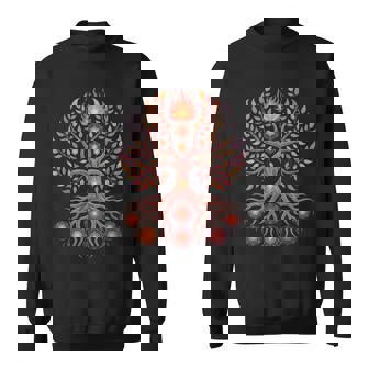 Sacred Geometry Tree Mandala Chakra Fire Roots Tee Sweatshirt Unisex | Mazezy