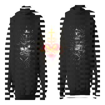 Sacred Heart Of Jesus Catholic Devotion Faith Sweatshirt - Thegiftio