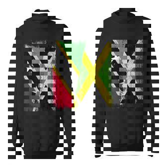 Saint Kitts And Nevis Jamaica Half Flag Sweatshirt Unisex | Mazezy