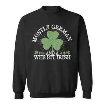Saint Patrick's Day Mostly German And A Wee Bit Irish Sweatshirt - Thegiftio UK