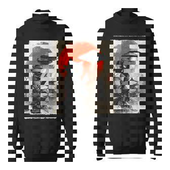 Samurai Ninja Cat Warrior Ufo Japanese Anime Cat Sweatshirt | Seseable FR