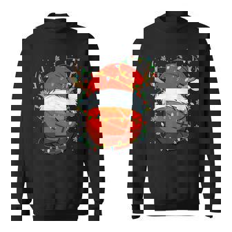 Santa Basketball Ball Xmas Lights Christmas Basketball Sweatshirt - Monsterry