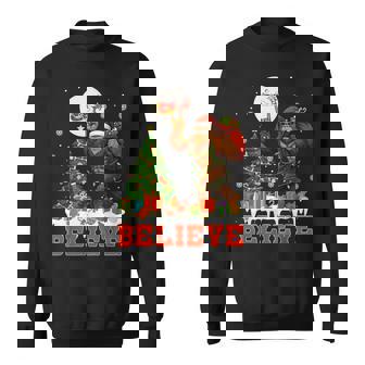 Santa Bigfoot Christmas Lights Sasquatch Believe Xmas Sweatshirt Unisex | Mazezy