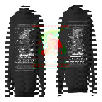 Santa Bigfoot Christmas Tree Xmas Lights Sasquatch Sweatshirt Unisex | Mazezy