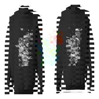 Santa Claus Fishing Lover Xmas Fisherman Sweatshirt Unisex | Mazezy