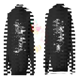 Santa Claus Flying Sleigh Pulled By Guinea Pigs Xmas Animal Sweatshirt Unisex | Mazezy