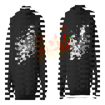 Santa Claus Goldendoodle Dog Reindeer Sleigh Christmas Puppy Sweatshirt - Monsterry