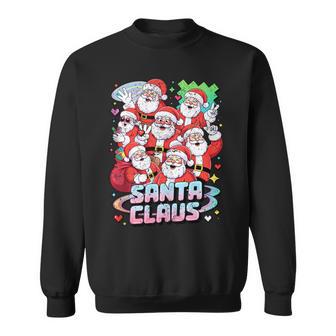 Santa Claus Retro Pixel Fun Christmas Holiday Sweatshirt - Thegiftio UK