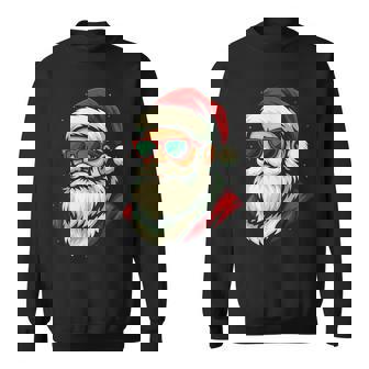 Santa Face Retro Sunglasses Christmas Xmas Sweatshirt - Thegiftio
