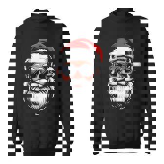 Santa Face Retro Sunglasses Christmas Pajama Boys Sweatshirt - Thegiftio