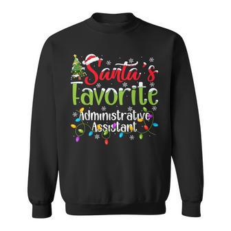 Santa Favorite Administrative Assistant Christmas Light Xmas Sweatshirt - Thegiftio UK