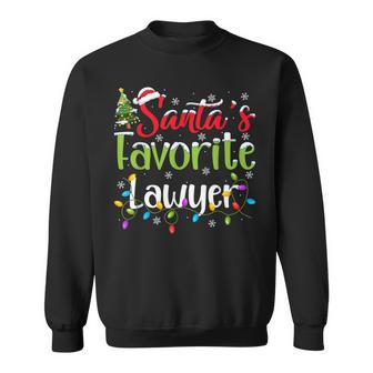 Santa Favorite Lawyer Christmas Lights Family Xmas Sweatshirt - Thegiftio