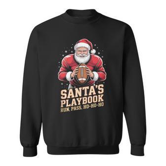 Santa Football Playbook Holiday Sweatshirt - Seseable
