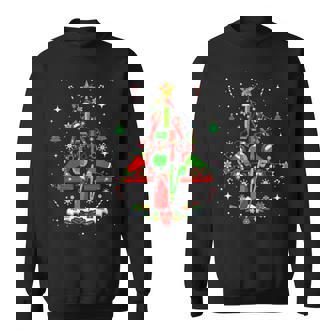 Santa Hair Stylist Tools Xmas Tree Colorful Lights Job Team Sweatshirt Unisex | Mazezy