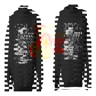 Santa Reinbeer Ho Hold My Beer Xmas Sweatshirt Unisex | Mazezy