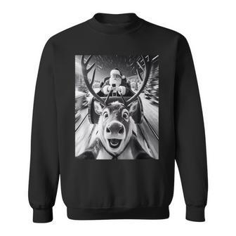 Santa And Reindeer Selfie Christmas Sweatshirt | Seseable UK