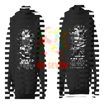 Santa Says Six Seven Santa Playing Guitar Bass Sweatshirt Unisex | Mazezy