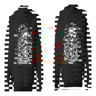 Santa Skeleton Christmas Tree X-Mas Sorta Merry Sorta Scary Sweatshirt | Mazezy