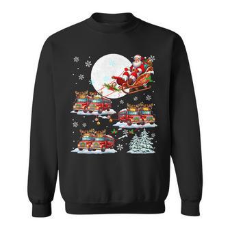 Santa Sleigh Reindeer School Buses Matching Driver Christmas Sweatshirt - Thegiftio UK