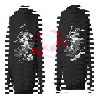 Santa Snowboarding With Candy Cane Fun Christmas Tank Top Sweatshirt Unisex | Mazezy