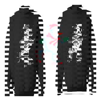 Santa Snowman Roller Skating Toddler Kids Christmas Pajama Sweatshirt Unisex | Mazezy