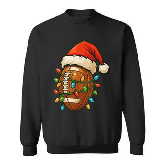 Santa Sports For Boys Christmas Football Player Sweatshirt - Seseable