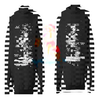 Santa Whippet Sunglasses Drinking Beer Christmas Owner Sweatshirt | Seseable CA