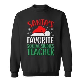 Santas Favorite Social Studies Teacher Christmas Xmas Sweatshirt Unisex | Mazezy