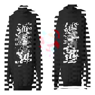 Santa’S On His Slay Christmas Outfit For Holiday Party Sweatshirt | Mazezy