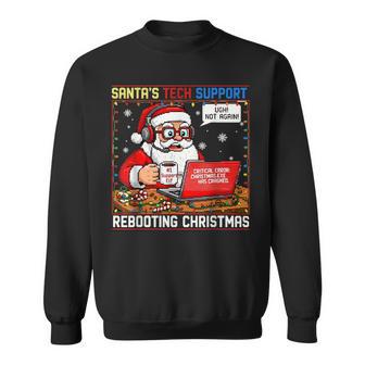 Santa's Tech Support Rebooting Christmas White Sweats Sweatshirt - Thegiftio UK