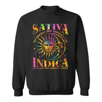 Sativa To Change The Things I Can Indica Cannabis Weed Sweatshirt - Thegiftio UK