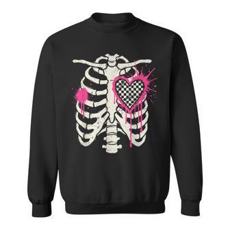 Scenecore Ribs & Heart Still Emo Y2k 2000S Alt Mall Goth Sweatshirt - Thegiftio