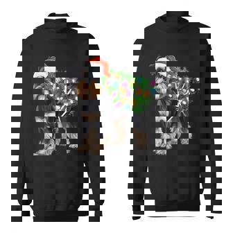 Schnauzer Dog Xmas Tree Lighting Christmas Sweatshirt | Mazezy