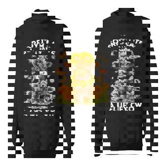 Scottish Highland Cow With Sunflowers Butterflies Western Sweatshirt - Monsterry