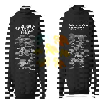 Sea Turtles Of The World Educational Animal Collection Types Sweatshirt | Mazezy