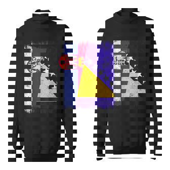 Serbia Bosnia And Herzegovina Half Flag Sweatshirt Unisex | Mazezy