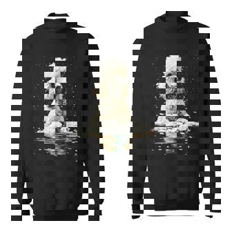 Serene Poodle With Snow Snowy Forest Winter Dog Aesthetic Sweatshirt Unisex | Mazezy