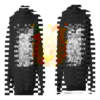 Sewing Mom Quilting Patchwork Pumpkin Quilt Floral Fall Sweatshirt Unisex | Mazezy