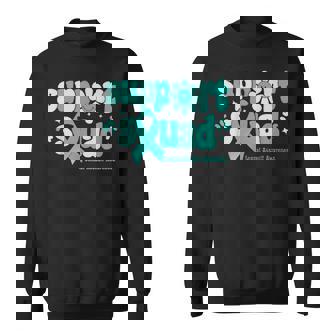 Sexual Assault Awareness Support Squad I Wear Teal Ribbon Sweatshirt - Thegiftio