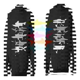 Shark Vintage Fish Summer Fishing Fisherman Beach Surf Sweatshirt Unisex | Mazezy