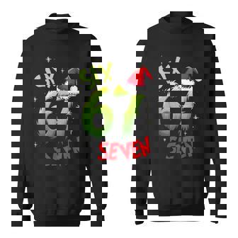 Six Seven 6 7 Gen Z Alpha Meme Slang Merry Christmas Holiday Sweatshirt | Seseable CA