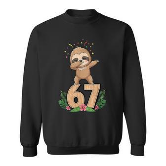 Sixeven Meme Dabbing Baby Faultier 67 Lustiges Gen Z Alpha Sweatshirt - Seseable