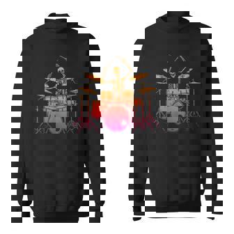 Skeleton Playing Drums Drummers Halloween Drumming Men Sweatshirt Unisex | Mazezy