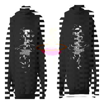 Skeleton In Tutu Hula Hooping Halloween Dance Tee Sweatshirt Unisex | Mazezy
