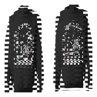 Skeleton Me Waiting For The Ten Pin To Fall Bowling Suspense Sweatshirt Unisex | Mazezy