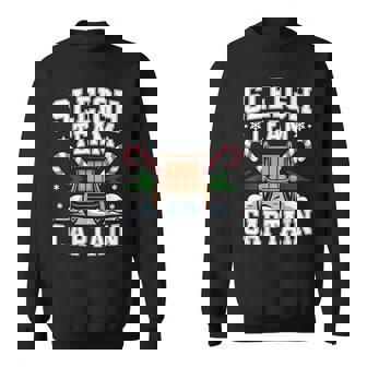 Sleigh Team Captain Christmas Candy Cane Crew Lights Sweatshirt Unisex | Mazezy