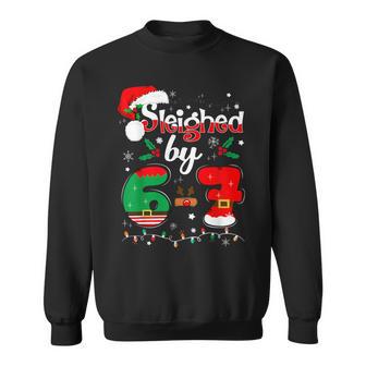 Sleighed By 6 7 Six Seven Gen Z Alpha Christmas Xmas Lights Sweatshirt - Thegiftio UK