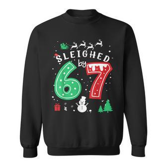 Sleighed By 67 Christmas Trendy Xmas Costume Meme Sweatshirt - Thegiftio UK