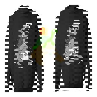 Sloth Turtle Snail Piggyback Animal Running Wild Cool Sweatshirt Unisex | Mazezy