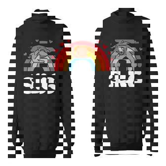 Slug Love Rainbow Snail Pride Cute Introvert Humor Sweatshirt Unisex | Mazezy